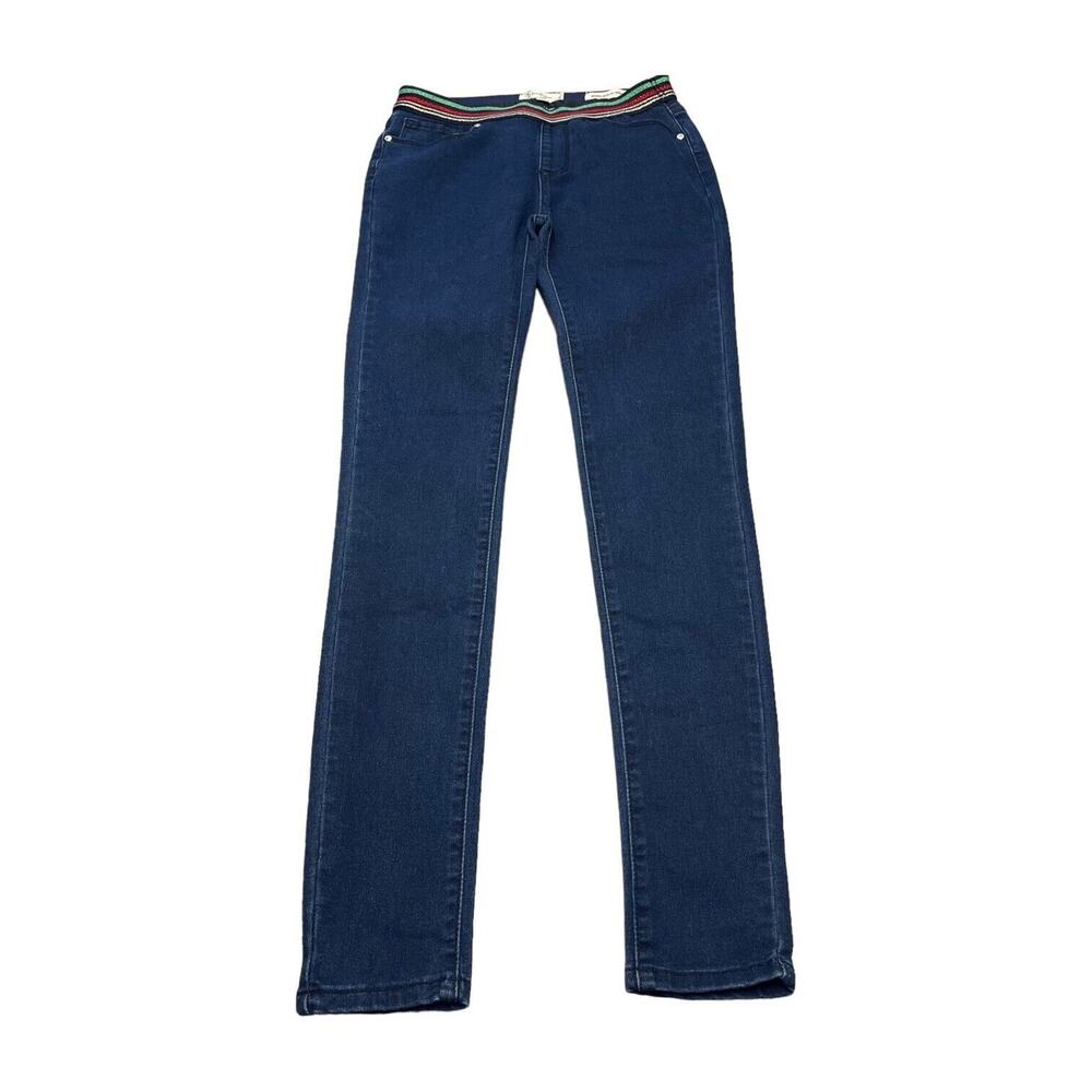 Jessica Simpson Jeans Girl's 16 Blue Dark Wash Denim Elastic Waist Skinny Leg - Picture 2 of 8